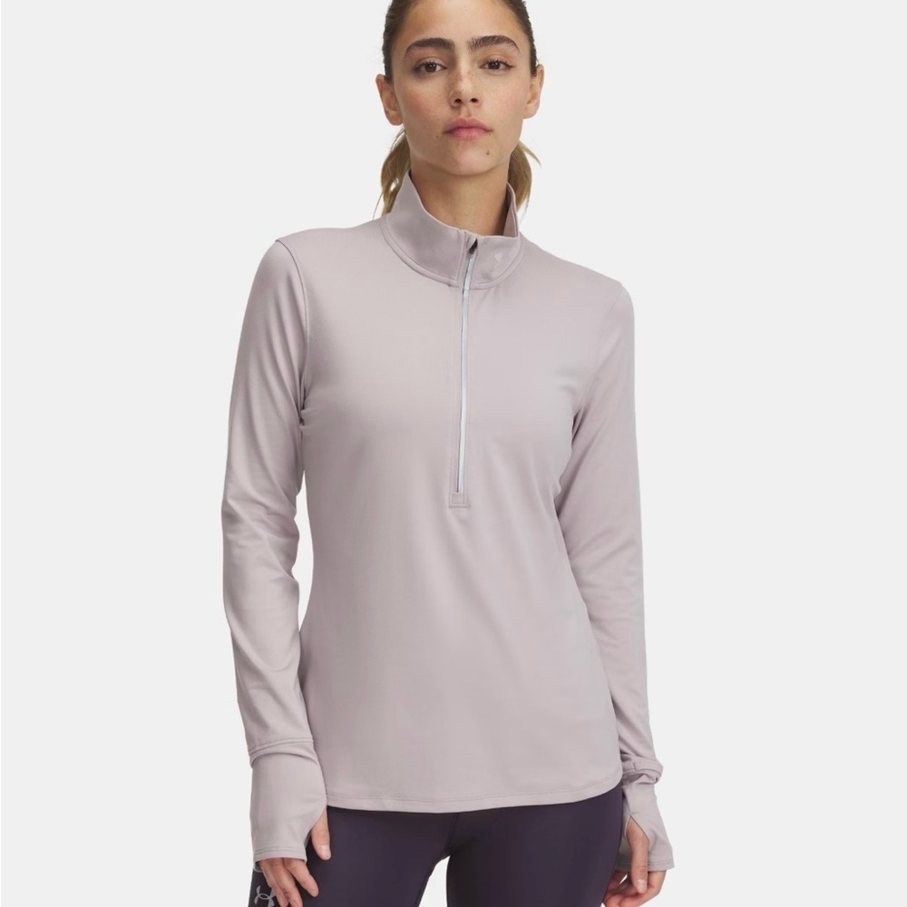 Under Armour Women's Size XS Qualifier Run 2.0 1/2 Zip Shirt Light Purple Gray